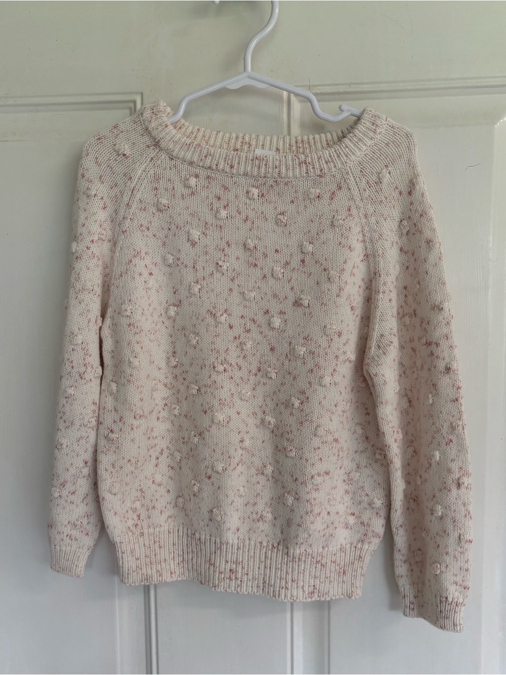 5Y Jamie Kay Dotty cream/pink long sleeve Candy Sprinkles popcorn Knit Sweater